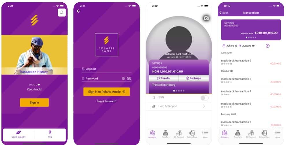 Polaris bank VULTe mobile app and online banking