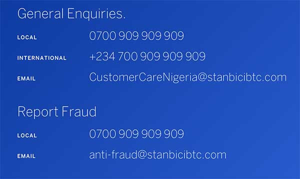 How to contact Stanbic IBTC Bank customer care